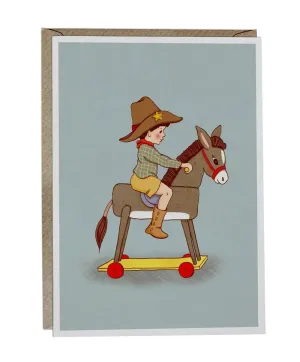 Belle and Boo Boy on Horse Card
