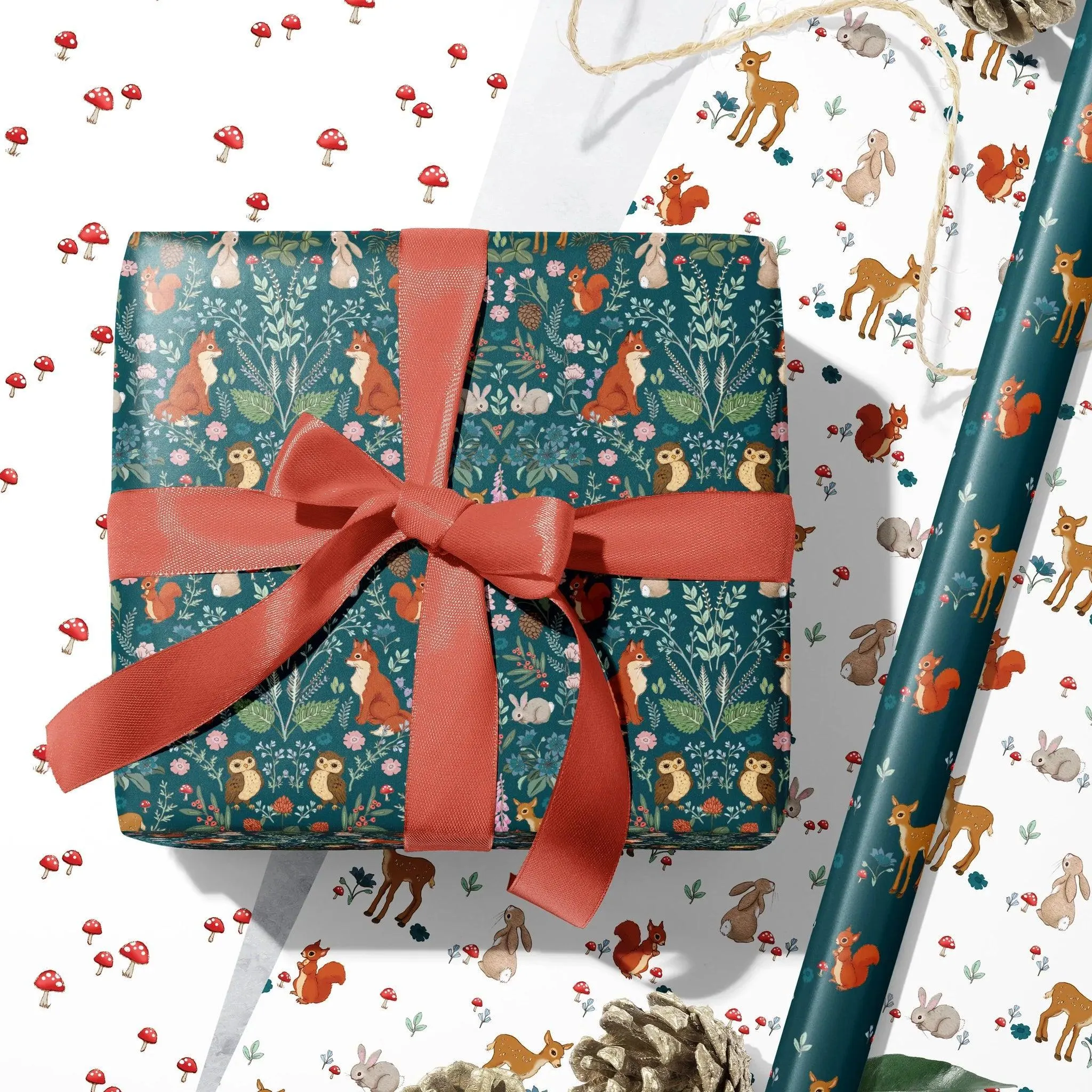 Belle and Boo Gift wrap: Mushroom Meadow