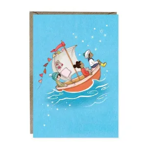 Belle and Boo Sailing Dreams Greetings Card