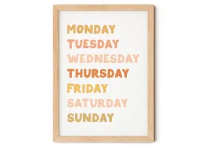 Days of the Week Nursery Print