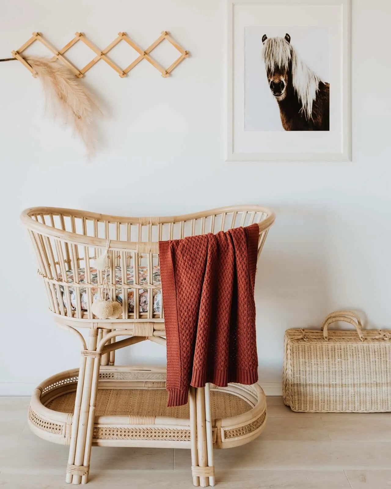 Diamond Knit Baby Blanket | Umber Rust
