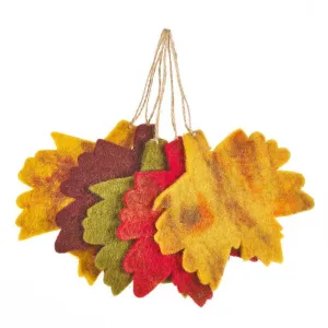 Felt Biodegradable Autumn Leaves pack of 5 Mixed  leaves