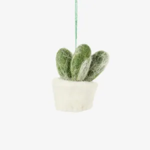 Felt Biodegradable Hanging Mini Plant: Stumpy Espostoa Cactus (White Base - 3 Cactus Spikes)