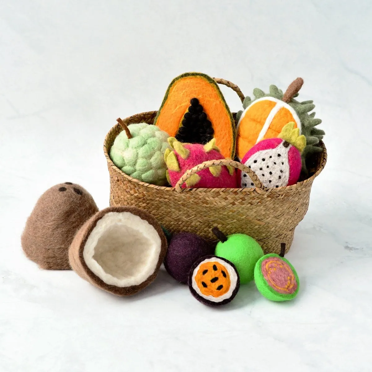 Felt Food Tropical Fruits Play Set