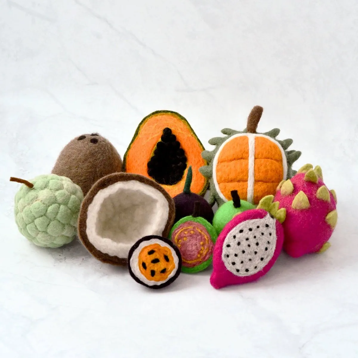 Felt Food Tropical Fruits Play Set