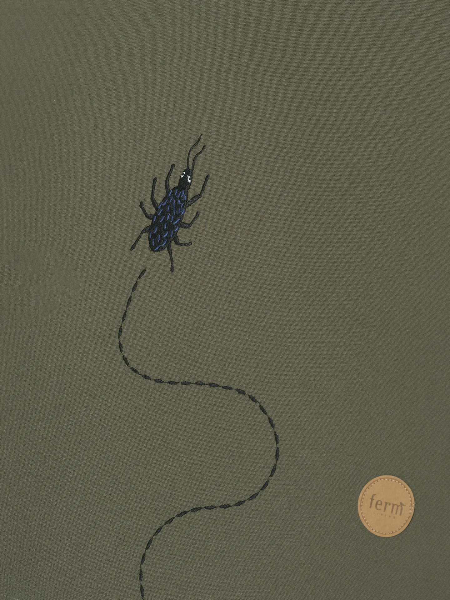 Ferm Living Tent - Beetle Embroidery - Dark Olive Odin Parker