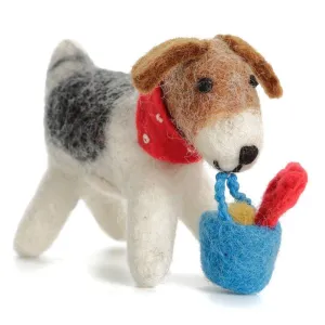 Fox Terrier Miniature Wool Toy Sandcastle Builder