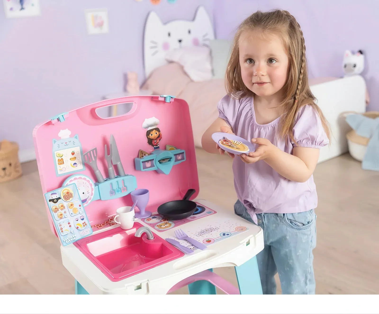 Gabby's Dollhouse Play Kitchen in Suitcase