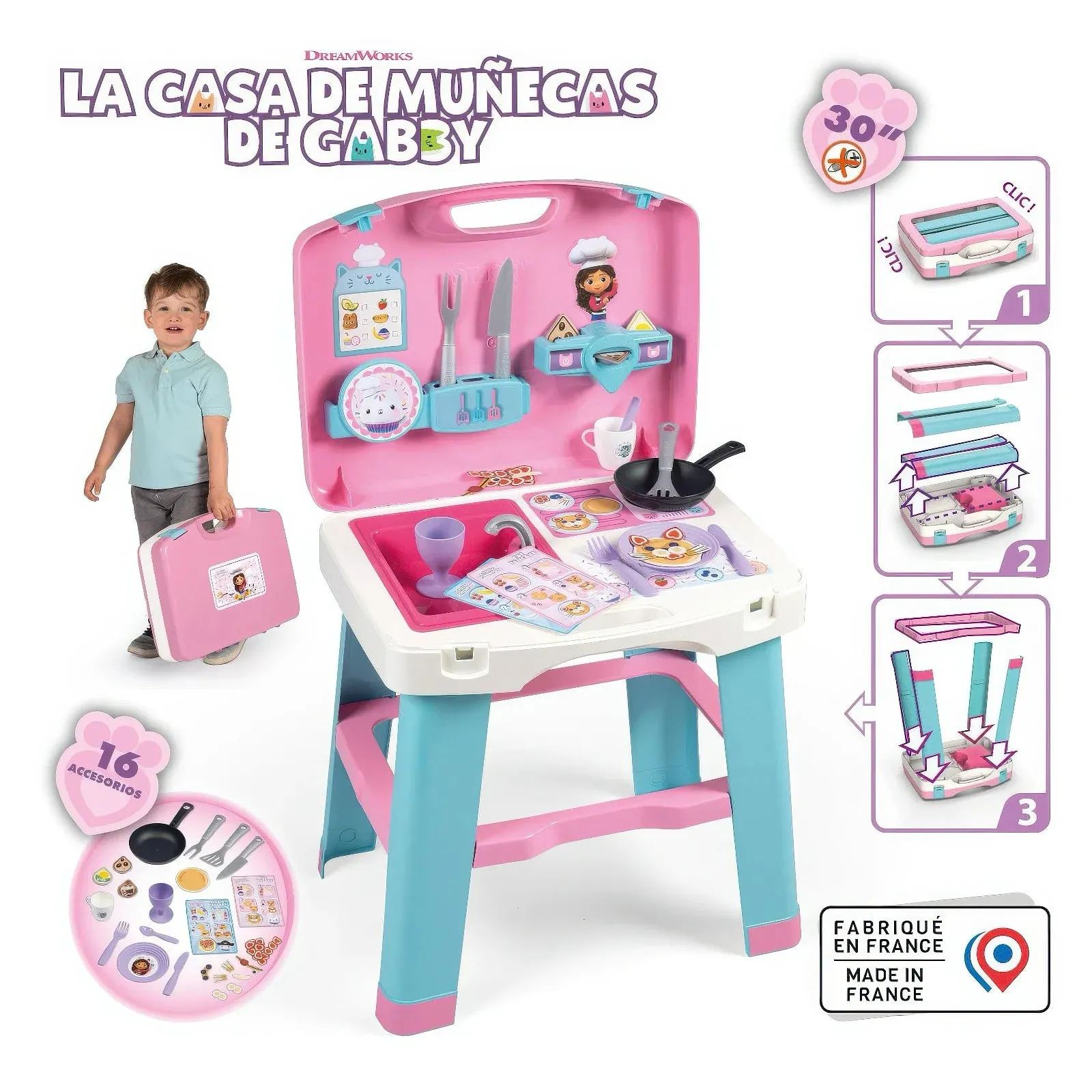 Gabby's Dollhouse Play Kitchen in Suitcase