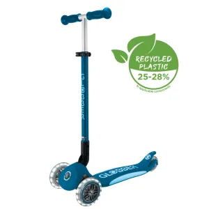 Globber Elite Lights Foldable Scooter - Petrol Blue / Light Blue (3 - 9Y )