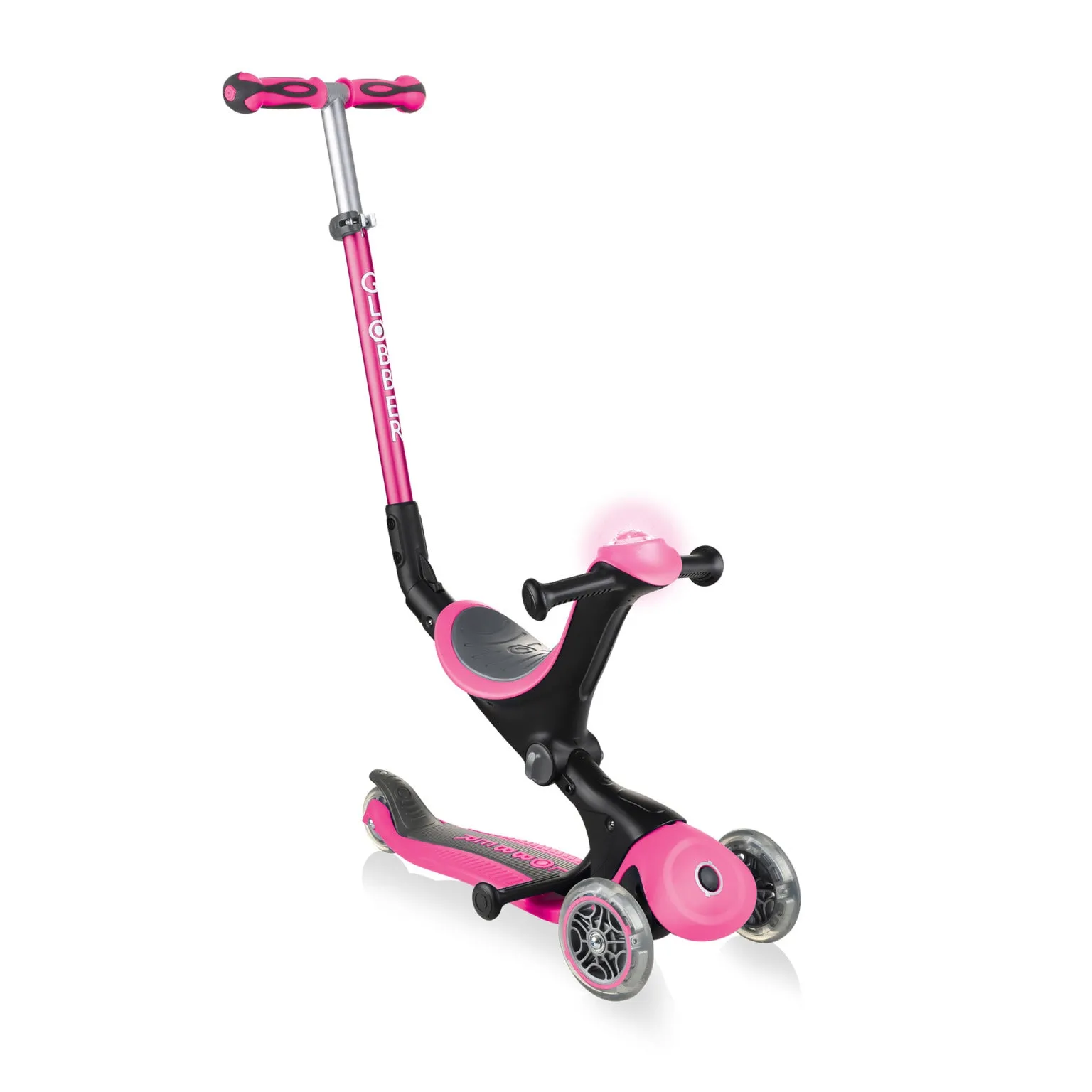 Globber Go Up Deluxe Play Foldable Scooter - Deep Pink (15M - 3Y )
