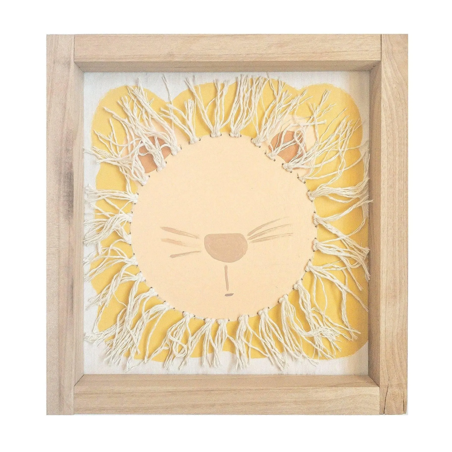 Hand Made Wooden Sign Lion with Tassels