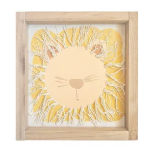 Hand Made Wooden Sign Lion with Tassels