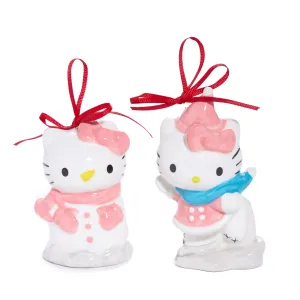Hello Kitty 2-pc Holiday Ceramic Ornament Set (Winter Play) SANRIO