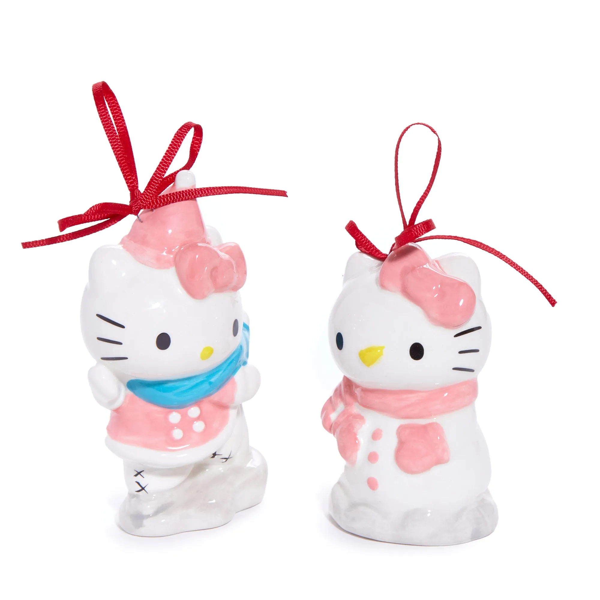 Hello Kitty 2-pc Holiday Ceramic Ornament Set (Winter Play) SANRIO