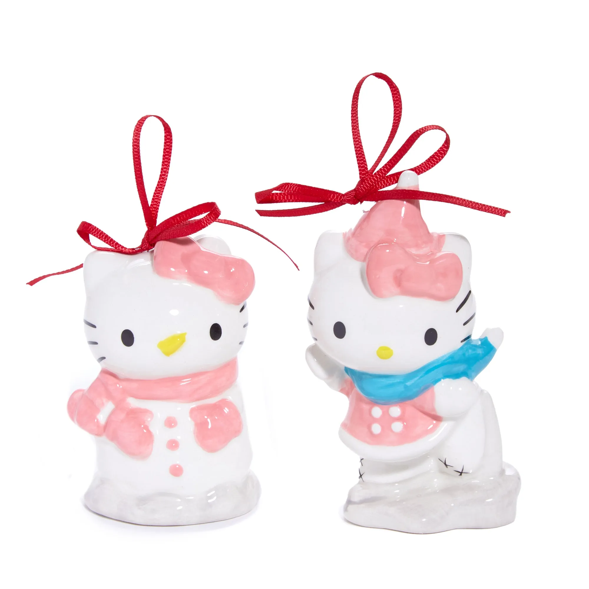 Hello Kitty 2-pc Holiday Ceramic Ornament Set (Winter Play) SANRIO