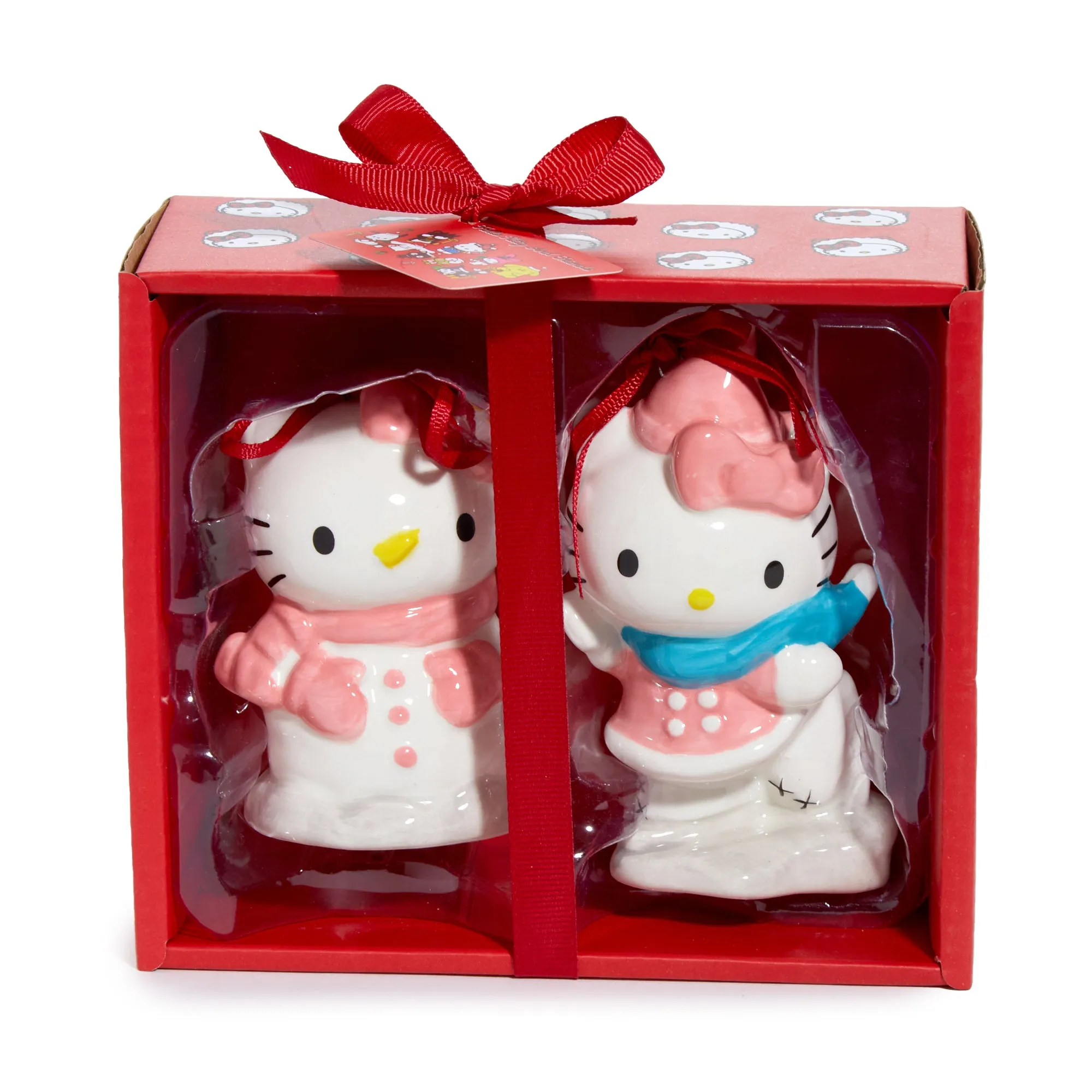 Hello Kitty 2-pc Holiday Ceramic Ornament Set (Winter Play) SANRIO