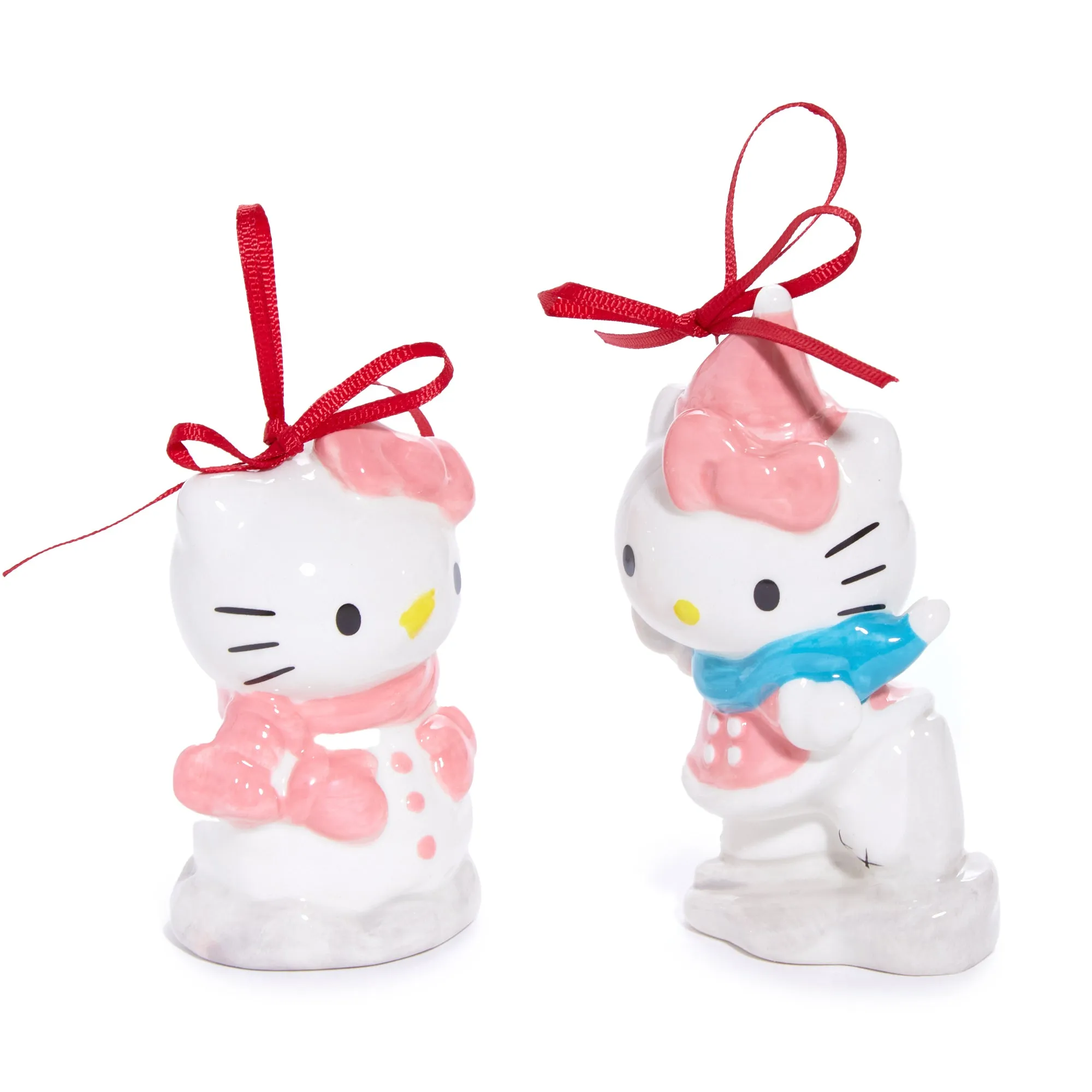 Hello Kitty 2-pc Holiday Ceramic Ornament Set (Winter Play) SANRIO