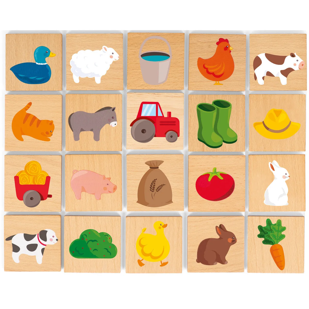 Janod 40 pcs Barnyard Memory Game