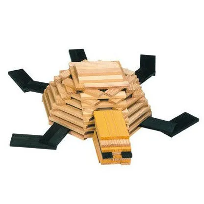 Kapla Yellow/Green 40 Wooden Block and Art Book