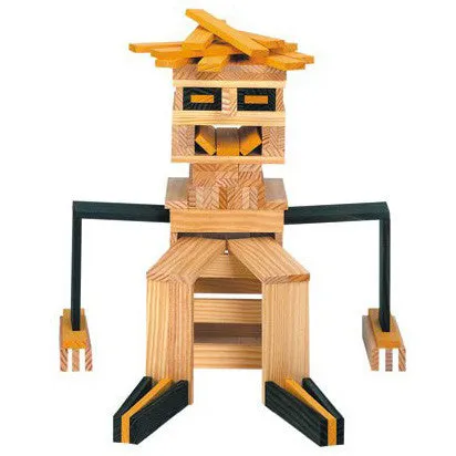 Kapla Yellow/Green 40 Wooden Block and Art Book