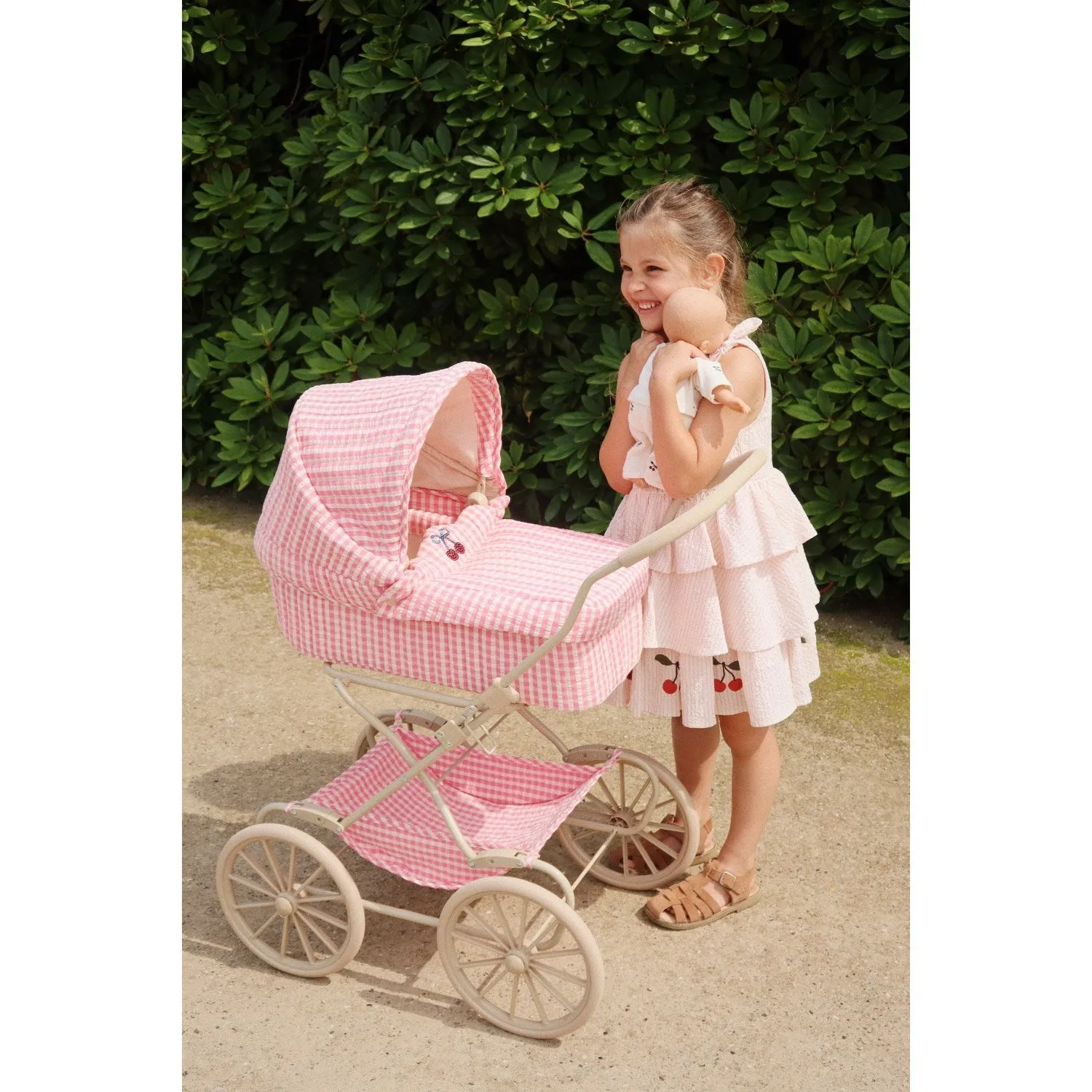 Konges Sløjd Bubblegum Check Cheeky Doll Pram