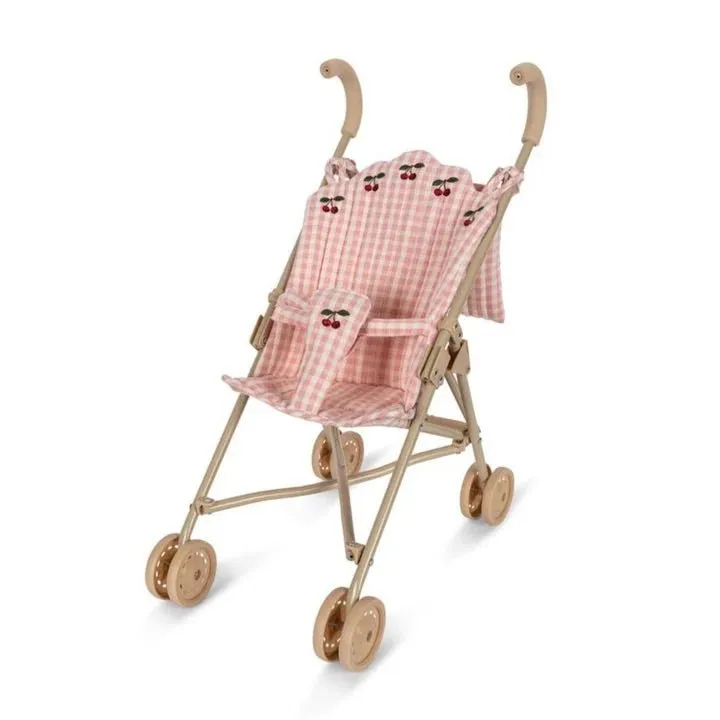 Konges Sløjd: Doll Stroller - Powder Pink Check