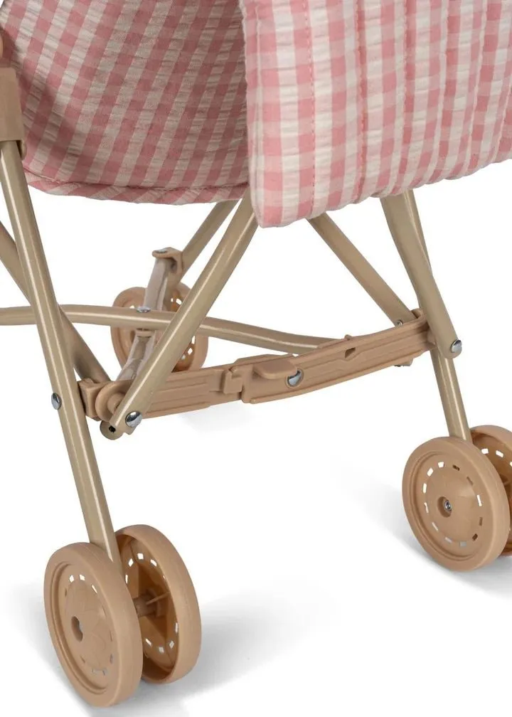 Konges Sløjd: Doll Stroller - Powder Pink Check