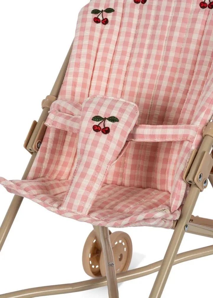 Konges Sløjd: Doll Stroller - Powder Pink Check