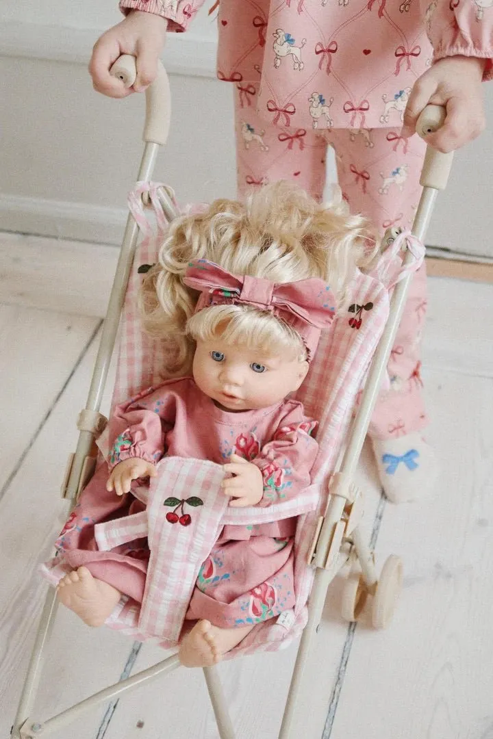 Konges Sløjd: Doll Stroller - Powder Pink Check