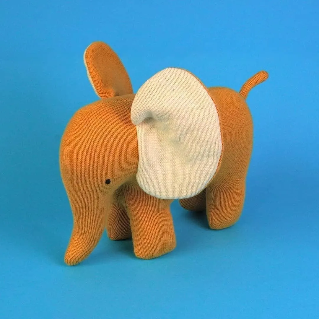 Large Mustard Knitted Elephant: LAST ONE