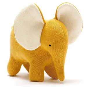 Large Mustard Knitted Elephant: LAST ONE