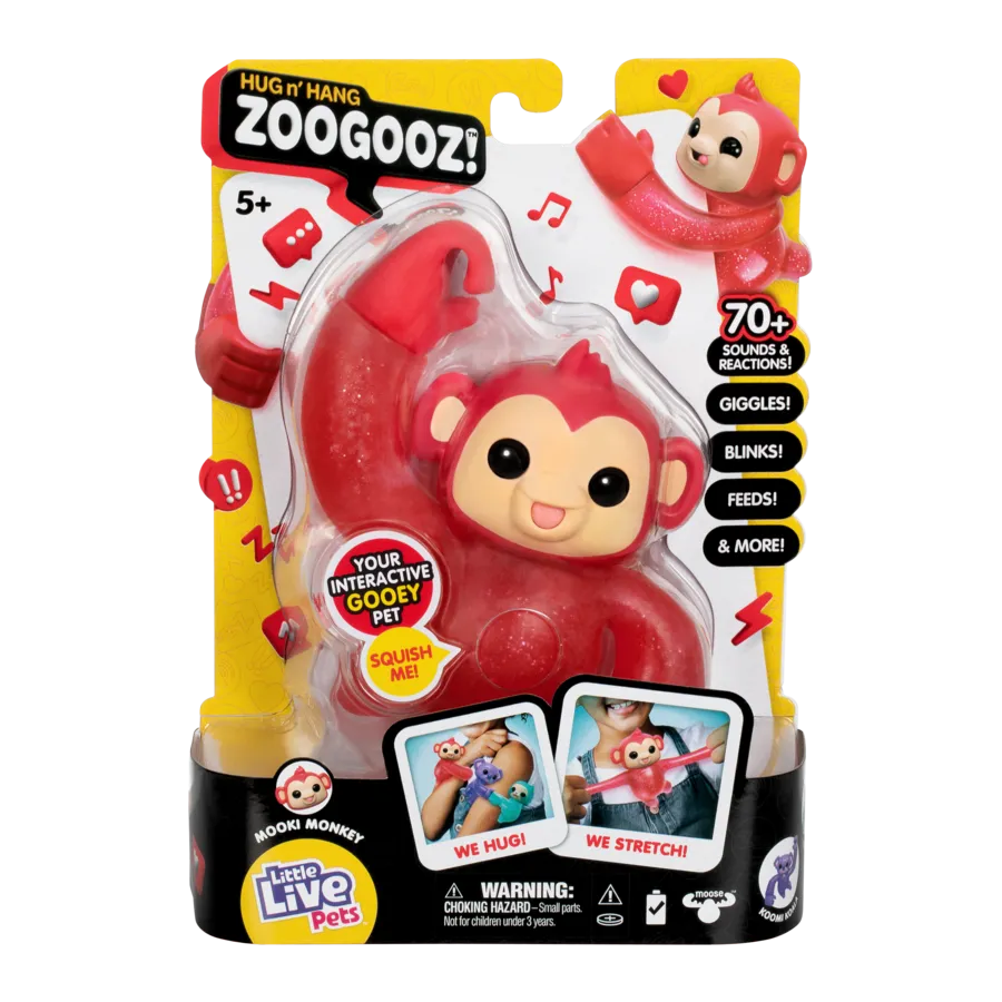 Little Live Pets Hug N Hang Zoogooz Single Pack Mooki Monkey