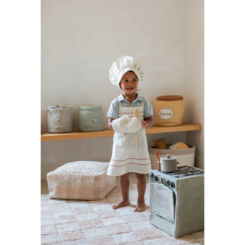 Lorena Canals Kitchen Play Basket Little Chef - 20x20x26cm (Pre-Order; Est. Delivery in 4-8 Weeks)