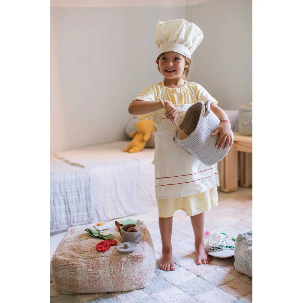 Lorena Canals Kitchen Play Basket Little Chef - 20x20x26cm (Pre-Order; Est. Delivery in 4-8 Weeks)