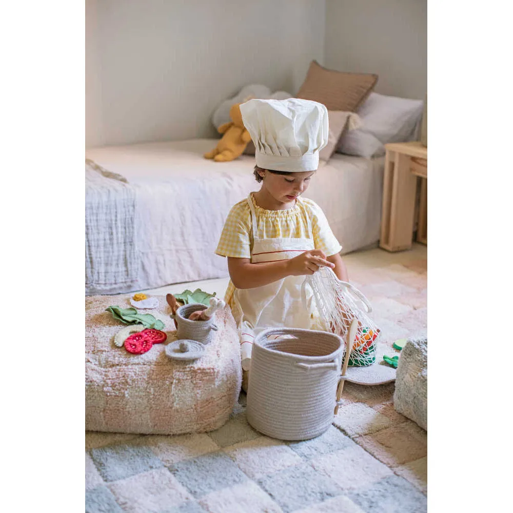 Lorena Canals Kitchen Play Basket Little Chef - 20x20x26cm (Pre-Order; Est. Delivery in 4-8 Weeks)