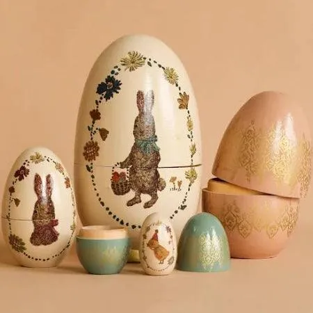 Maileg Babushka Wooden Nesting Easter Egg Set: RETIRED SOLD OUT