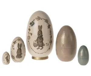 Maileg Babushka Wooden Nesting Easter Egg Set: RETIRED SOLD OUT