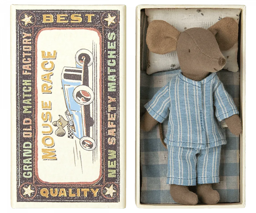Maileg Brown Mouse Big Brother in Matchbox