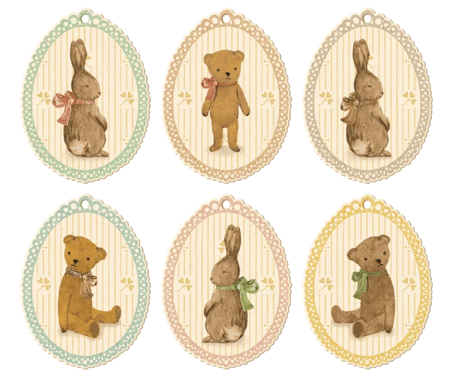 Maileg Bunnies and Teddies Gift Tags