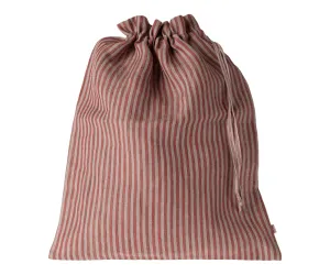 Maileg Fabric Bag Red And Dark Sand Stripes: SOLD OUT