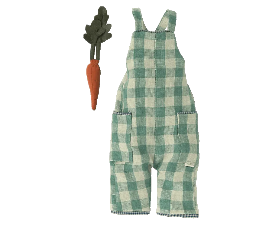 Maileg Gingham Overalls Size 3: LAST CHANCE