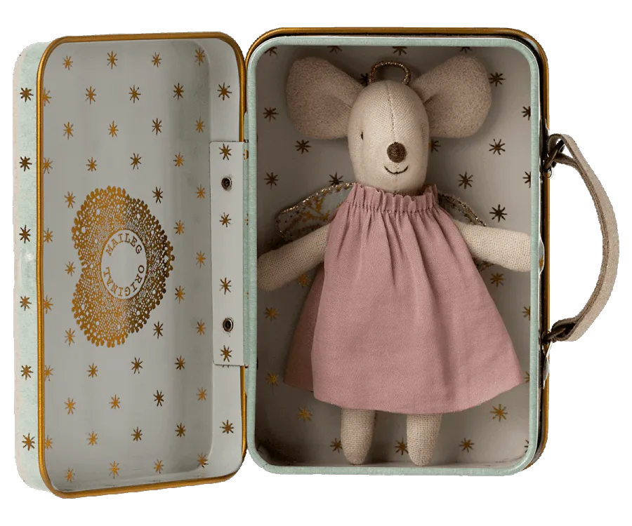 Maileg Guardian Angel Mouse in Suitcase: LAST CHANCE