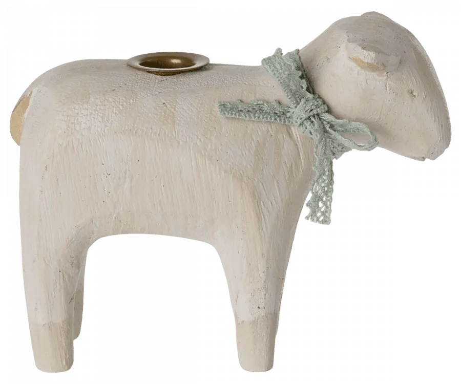 Maileg Metal Lamb Candle Holder Mint: LAST CHANCE