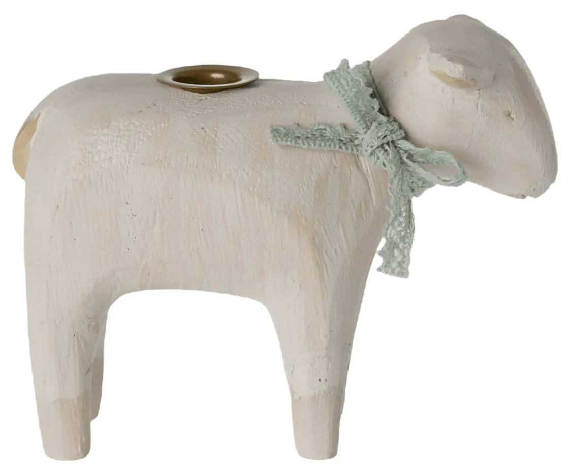 Maileg Metal Lamb Candle Holder Mint: LAST CHANCE
