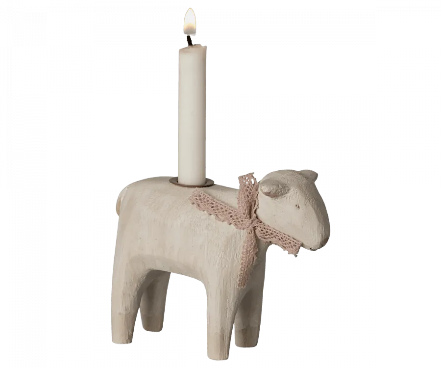 Maileg Metal Lamb Candle Holder Rose: LAST CHANCE