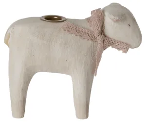 Maileg Metal Lamb Candle Holder Rose: LAST CHANCE