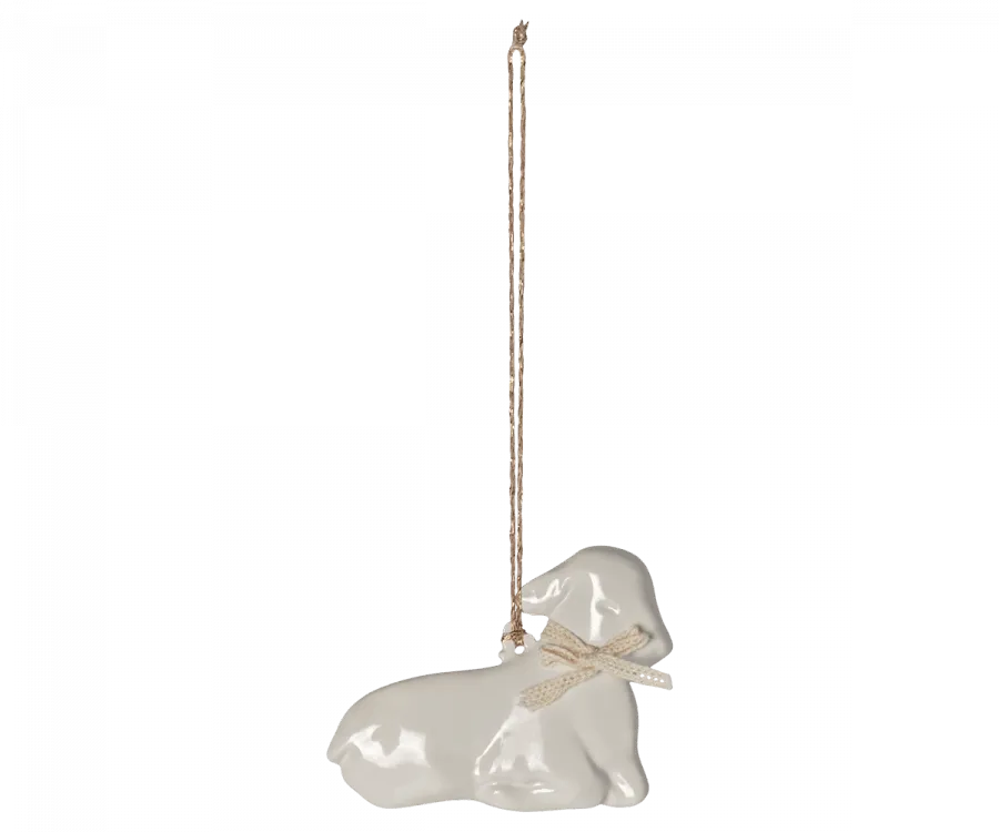 Maileg Metal Lamb Ornament Off White: LAST THREE