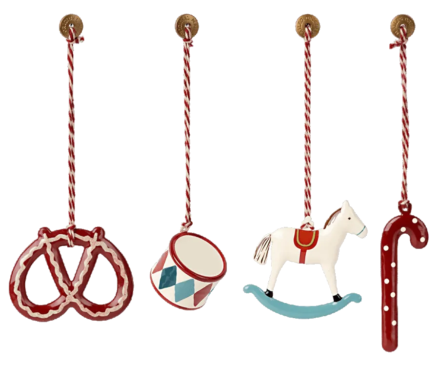 Maileg Metal ornament set in Matchbox - Peter`s Christmas Ornaments