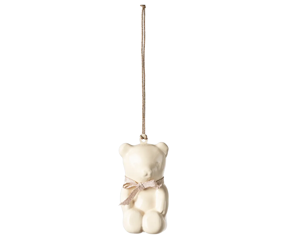 Maileg Metal Teddy Ornament Rose Bow